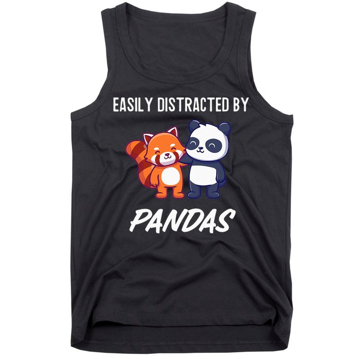 Easily Distracted By Pandas Cute Red Panda And Panda Tank Top