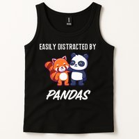 Easily Distracted By Pandas Cute Red Panda And Panda Tank Top