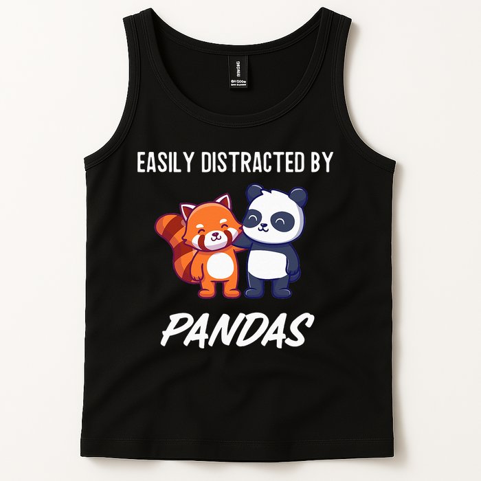 Easily Distracted By Pandas Cute Red Panda And Panda Tank Top