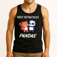 Easily Distracted By Pandas Cute Red Panda And Panda Tank Top