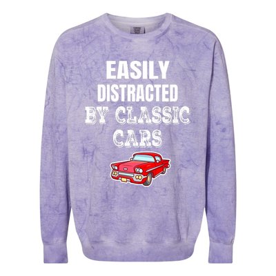 Easily Distracted By Classic Cars Colorblast Crewneck Sweatshirt