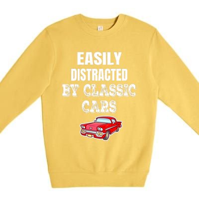 Easily Distracted By Classic Cars Premium Crewneck Sweatshirt