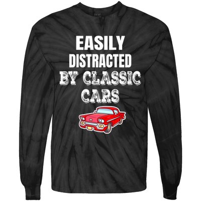 Easily Distracted By Classic Cars Tie-Dye Long Sleeve Shirt