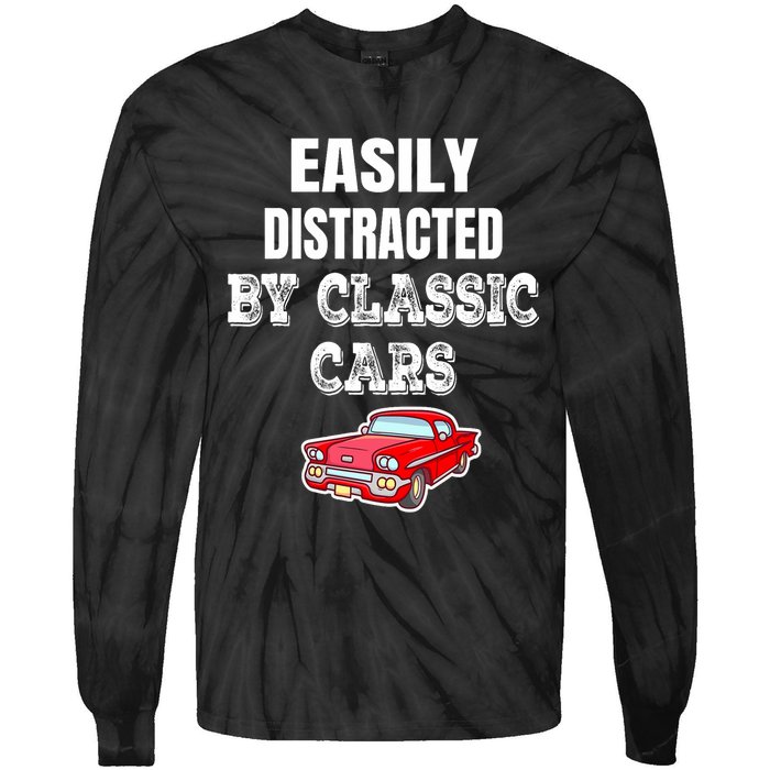 Easily Distracted By Classic Cars Tie-Dye Long Sleeve Shirt