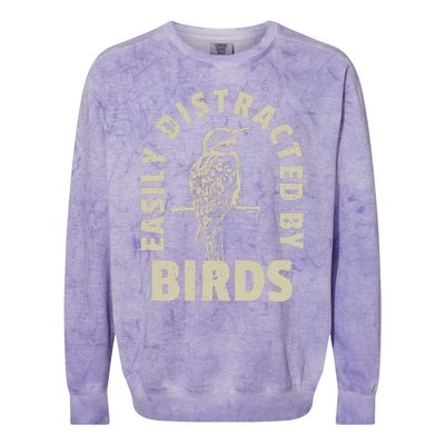 Easily Distracted By Birds Colorblast Crewneck Sweatshirt