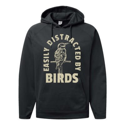 Easily Distracted By Birds Performance Fleece Hoodie