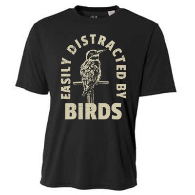 Easily Distracted By Birds Cooling Performance Crew T-Shirt