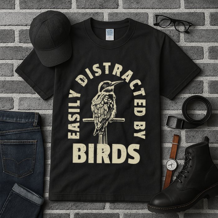 Easily Distracted By Birds Tall T-Shirt