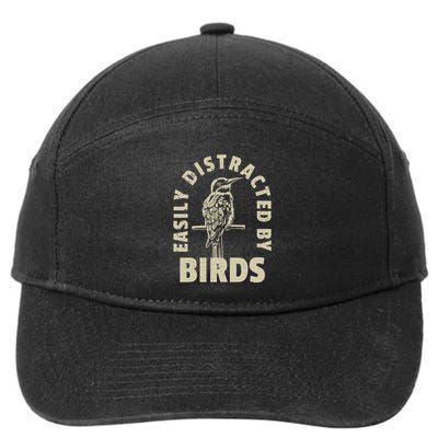 Easily Distracted By Birds 7-Panel Snapback Hat
