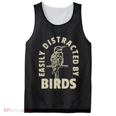 Easily Distracted By Birds Mesh Reversible Basketball Jersey Tank