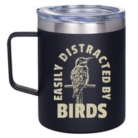 Easily Distracted By Birds 12oz Stainless Steel Coffee Mug