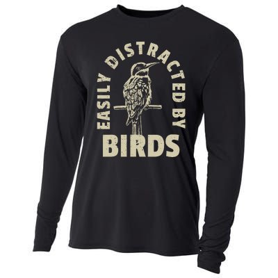 Easily Distracted By Birds Cooling Performance Long Sleeve Crew