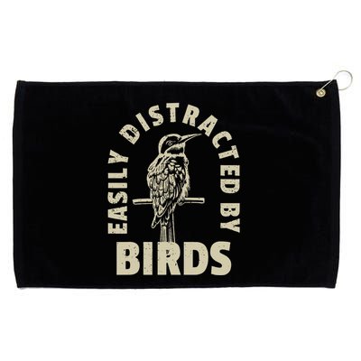 Easily Distracted By Birds Grommeted Golf Towel