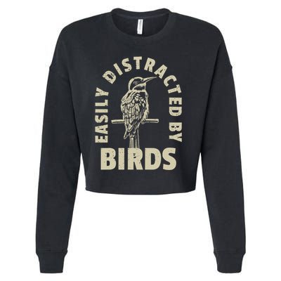 Easily Distracted By Birds Cropped Pullover Crew