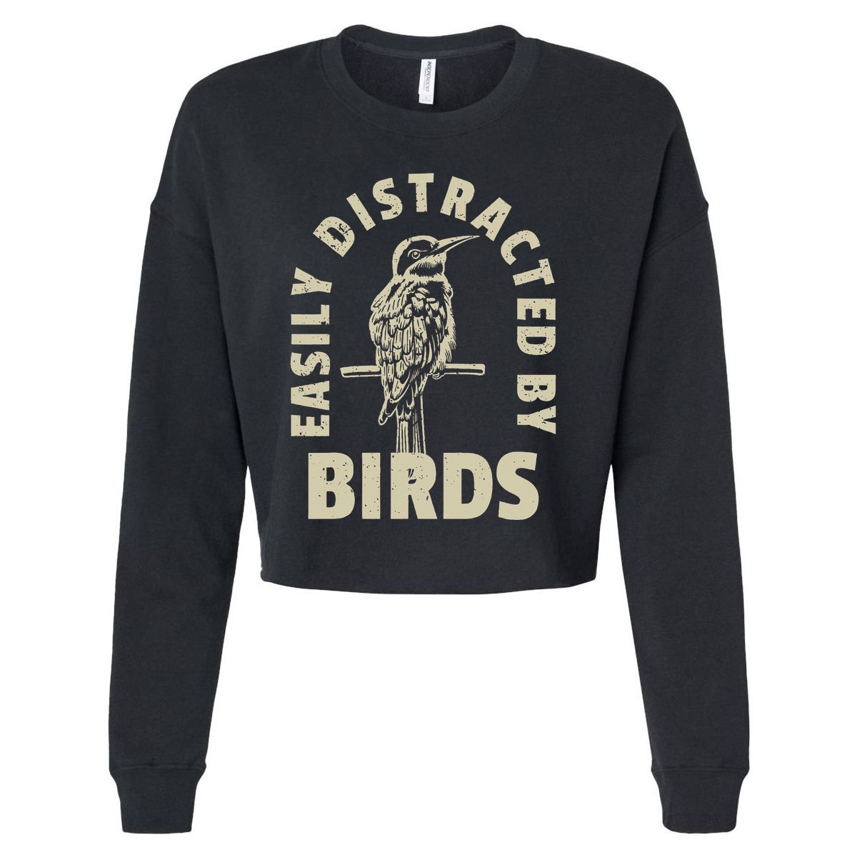 Easily Distracted By Birds Cropped Pullover Crew