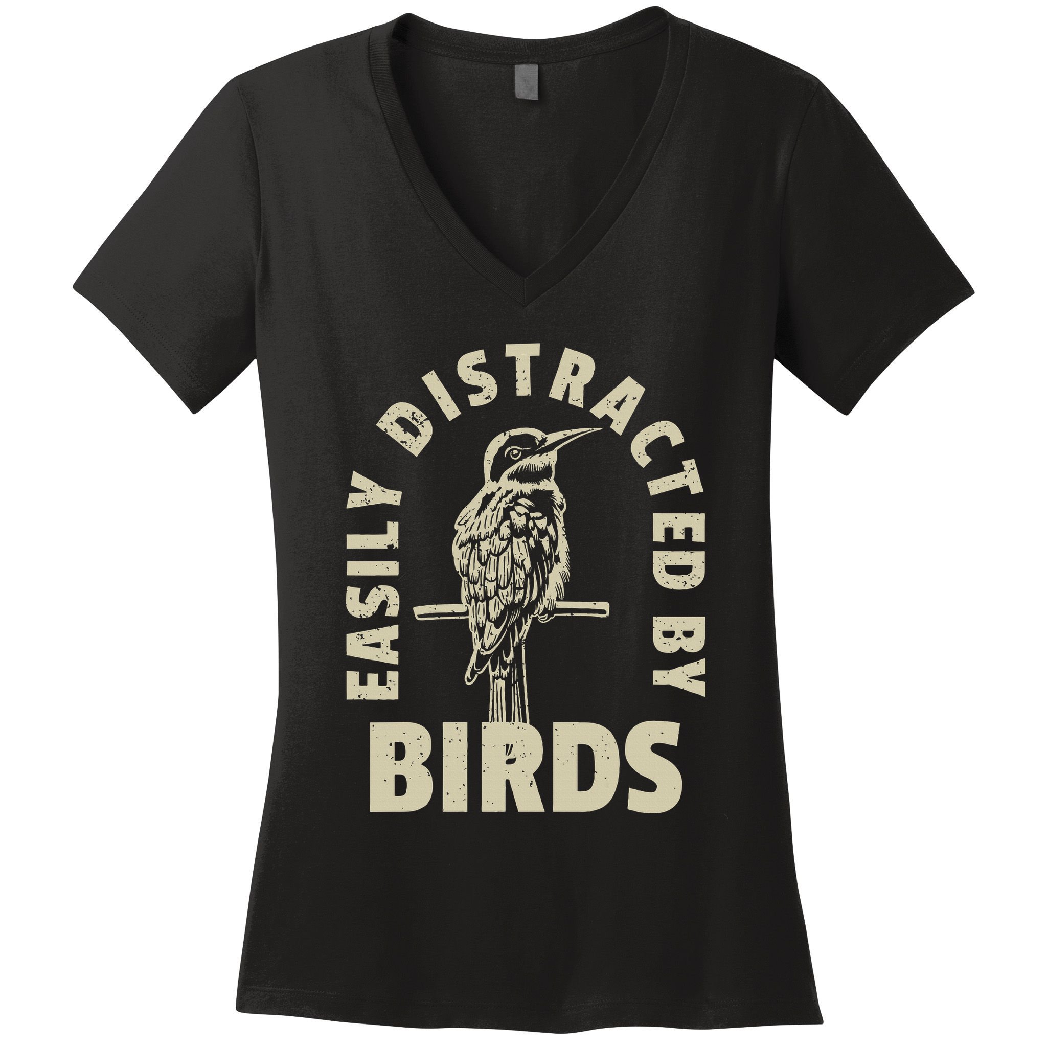 Easily Distracted By Birds Women's V-Neck T-Shirt