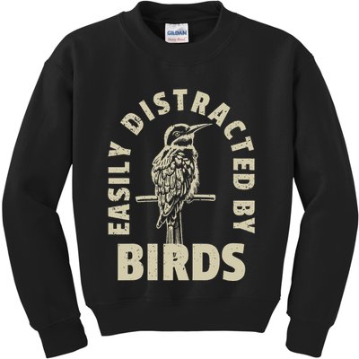 Easily Distracted By Birds Kids Sweatshirt