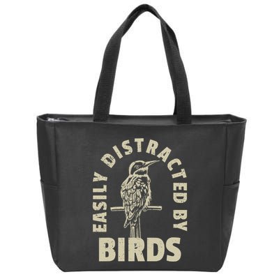 Easily Distracted By Birds Zip Tote Bag