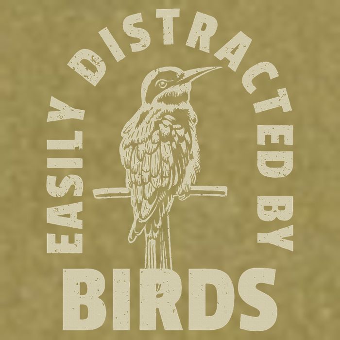 Easily Distracted By Birds Garment-Dyed Women's Muscle Tee