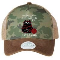 Easily Distracted By Cats And Yarn Kitten Lover Crochet Legacy Tie Dye Trucker Hat