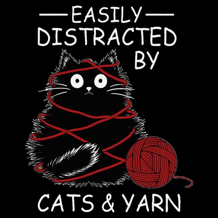 Easily Distracted By Cats And Yarn Kitten Lover Crochet Flexfit Unipanel Trucker Cap