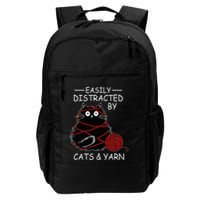 Easily Distracted By Cats And Yarn Kitten Lover Crochet Backpack