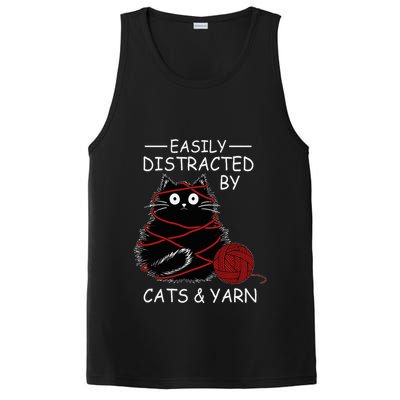 Easily Distracted By Cats And Yarn Kitten Lover Crochet PosiCharge Competitor Tank