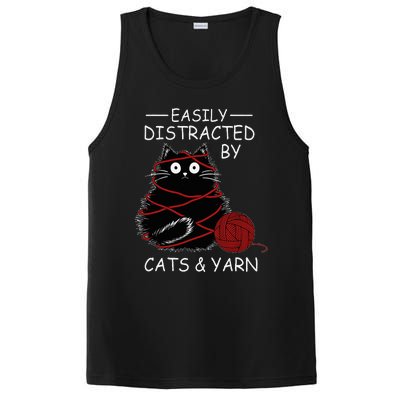 Easily Distracted By Cats And Yarn Kitten Lover Crochet PosiCharge Competitor Tank