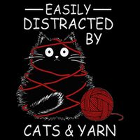 Easily Distracted By Cats And Yarn Kitten Lover Crochet Wool Snapback Cap