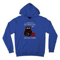 Easily Distracted By Cats And Yarn Kitten Lover Crochet Hoodie