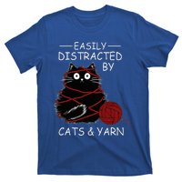 Easily Distracted By Cats And Yarn Kitten Lover Crochet T-Shirt