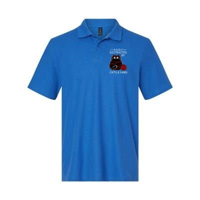 Easily Distracted By Cats And Yarn Kitten Lover Crochet Polo