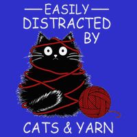 Easily Distracted By Cats And Yarn Kitten Lover Crochet Tall Sweatshirt