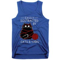 Easily Distracted By Cats And Yarn Kitten Lover Crochet Tank Top