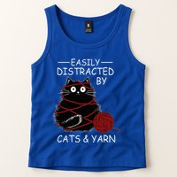 Easily Distracted By Cats And Yarn Kitten Lover Crochet Tank Top
