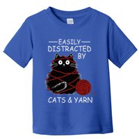 Easily Distracted By Cats And Yarn Kitten Lover Crochet Toddler T-Shirt