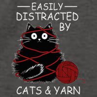 Easily Distracted By Cats And Yarn Kitten Lover Crochet Vector Backpack