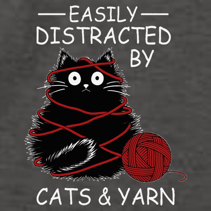 Easily Distracted By Cats And Yarn Kitten Lover Crochet Vector Backpack