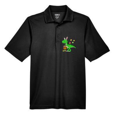 Easter Dinosaur Bunny Ears Easter Basket Stuffers Men's Origin Performance Pique Polo