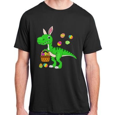 Easter Dinosaur Bunny Ears Easter Basket Stuffers Adult ChromaSoft Performance T-Shirt