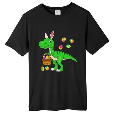 Easter Dinosaur Bunny Ears Easter Basket Stuffers Tall Fusion ChromaSoft Performance T-Shirt