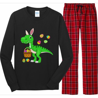 Easter Dinosaur Bunny Ears Easter Basket Stuffers Long Sleeve Pajama Set