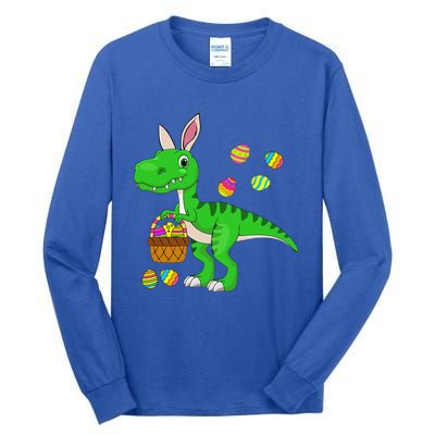 Easter Dinosaur Bunny Ears Easter Basket Stuffers Tall Long Sleeve T-Shirt