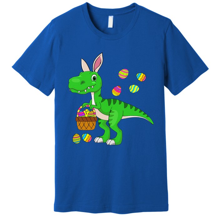 Easter Dinosaur Bunny Ears Easter Basket Stuffers Premium T-Shirt