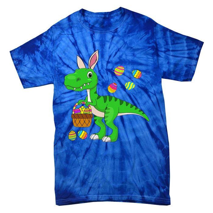 Easter Dinosaur Bunny Ears Easter Basket Stuffers Tie-Dye T-Shirt