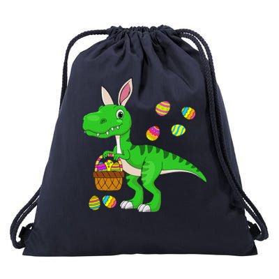 Easter Dinosaur Bunny Ears Easter Basket Stuffers Drawstring Bag