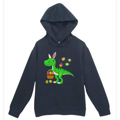 Easter Dinosaur Bunny Ears Easter Basket Stuffers Urban Pullover Hoodie