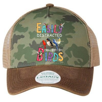 Easily Distracted By Birds Funny Bird Legacy Tie Dye Trucker Hat
