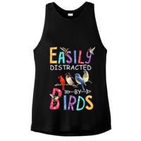 Easily Distracted By Birds Funny Bird Ladies PosiCharge Tri-Blend Wicking Tank