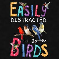 Easily Distracted By Birds Funny Bird Ladies PosiCharge Tri-Blend Wicking Tank